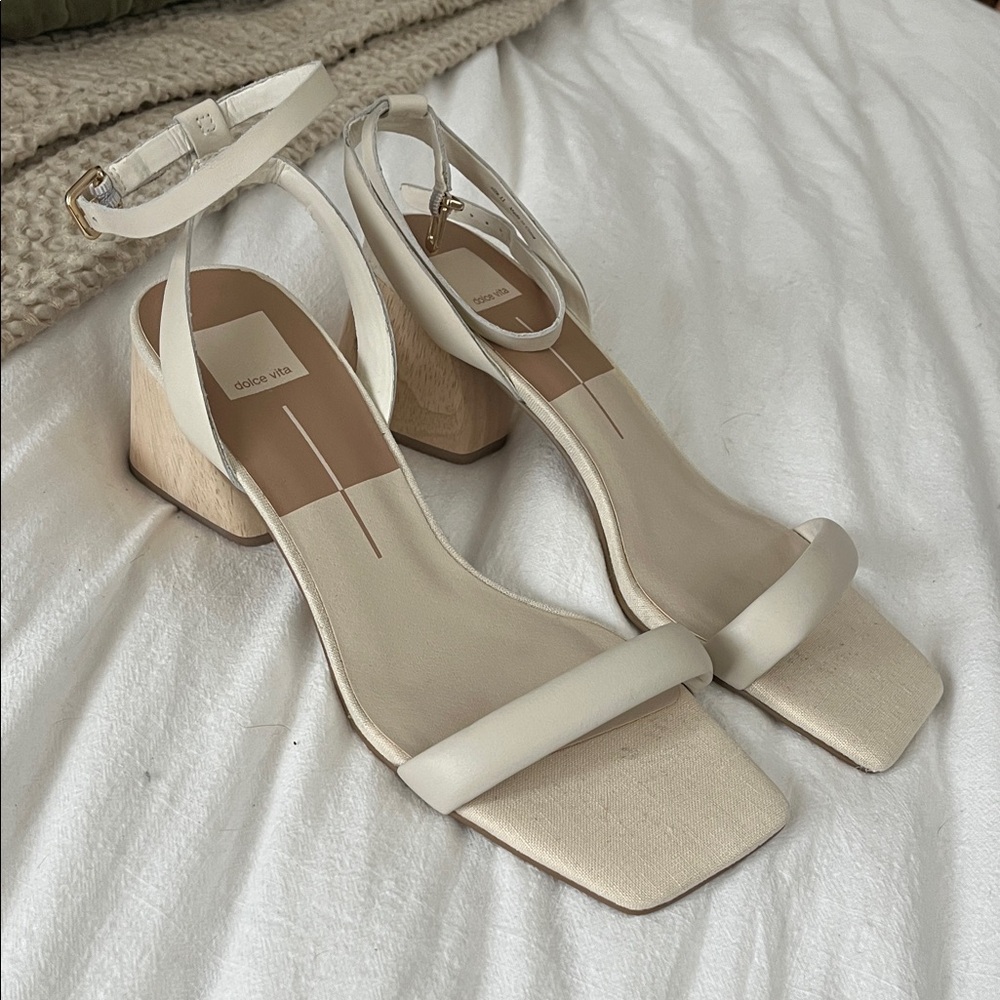 Dolce Vita Cream Block Heel Sandals